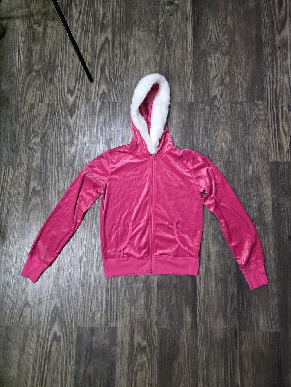 VTG Rare Y2K Women’s Victoria’s Secret Hot Pink Santa Baby Velour Hoodie